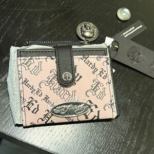Ed Hardy Black and Pink Coin Purse